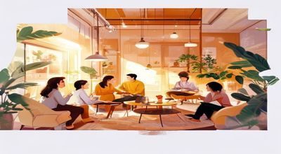 七天探花社区用户分享场景，多人围坐交流心得，暖色调营造温馨探索氛围